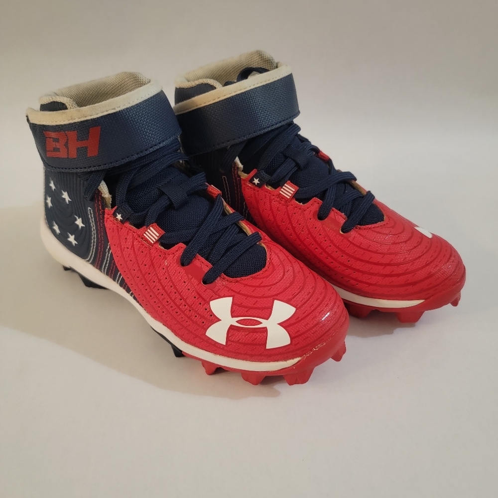 Underarmour Bryce Harper 4s Red, White, and Blue Baseball Cleats